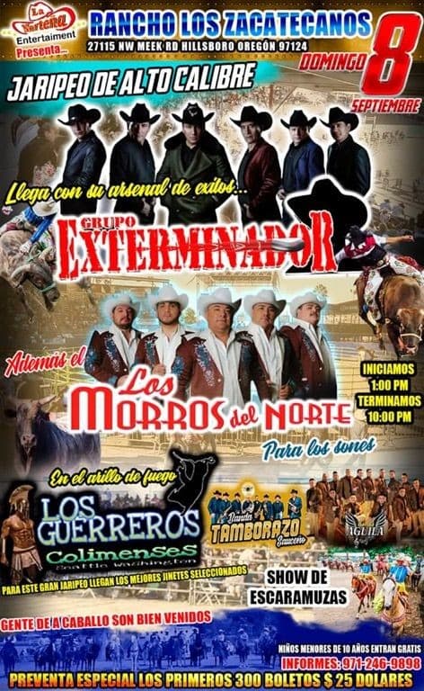 Event - JARIPEO DE ALTO CALIBRE - Hillsboro, Oregon - September 8, 2019 | concert tickets