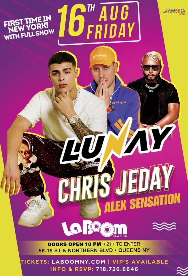Event - LUNAY | CHRIS JEDAY | ALEX SENSATION - Woodside, New York - 16 de agosto de 2019 | concert tickets