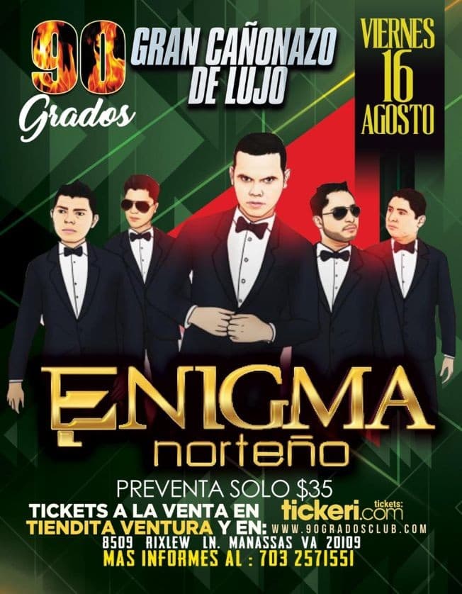 Event - Enigma Norteño en Manassas,VA - Manassas, Virginia - August 16, 2019 | concert tickets