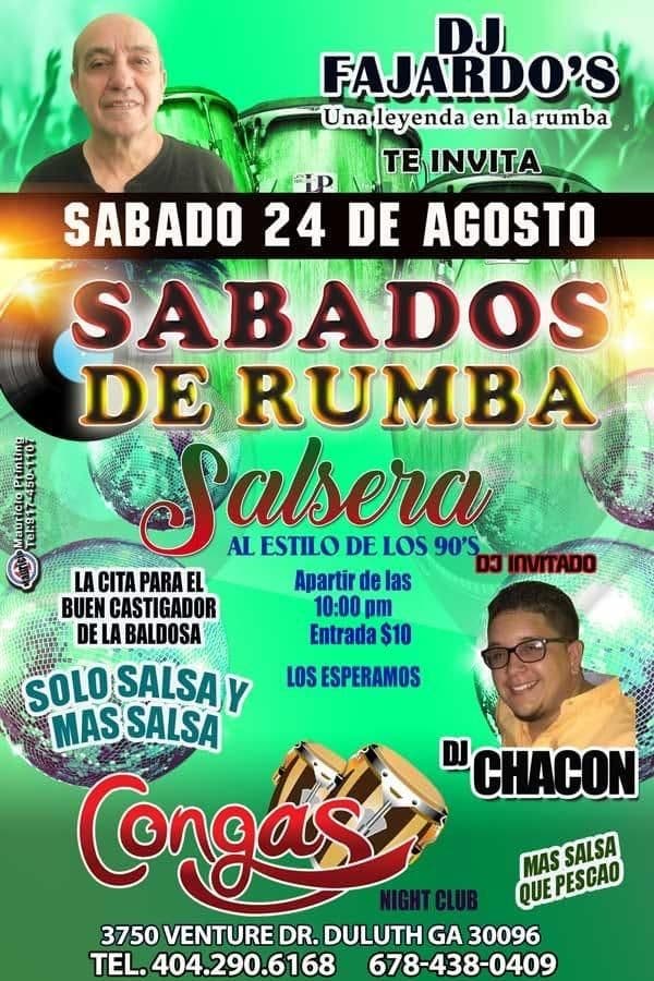 Event - Sabados De Rumba Salsera Al Estilo De Los 90´s En Duluth,GA - Duluth, Georgia - August 24, 2019 | concert tickets