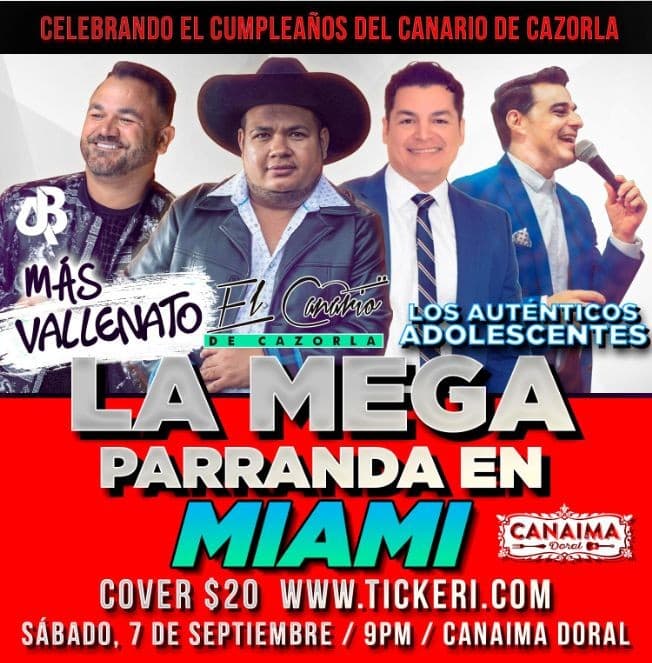 Event - La Mega Parranda En Miami,FL - Doral, Florida - September 7, 2019 | concert tickets