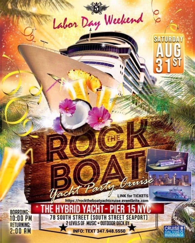 Event - Rock the Boat Party Cruise - New York, New York - August 31, 2019 | concert tickets