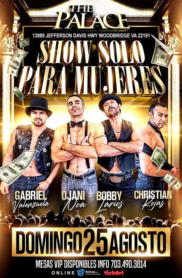 Event - Show Solo para Mujeres!!  @THE PALACE!! - Woodbridge, Virginia - August 25, 2019 | concert tickets