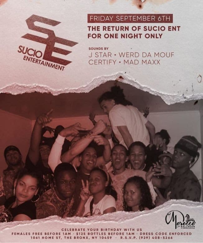 Event - The Return Of Sucio Entertainment At EL Morocco - Bronx, New York - September 6, 2019 | concert tickets