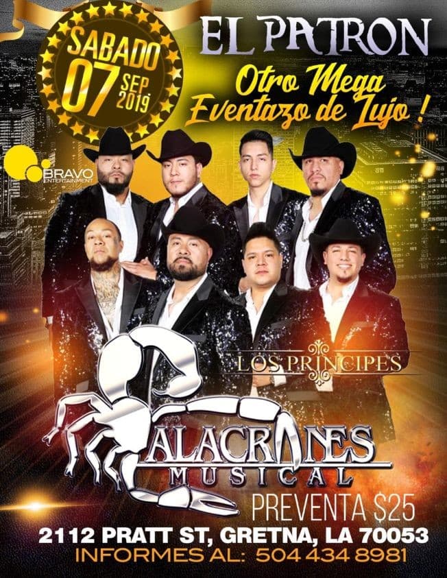 Event - Alacranes Musical Los Principes  En Concierto En Gretna,LA - Gretna, Louisiana - September 7, 2019 | concert tickets