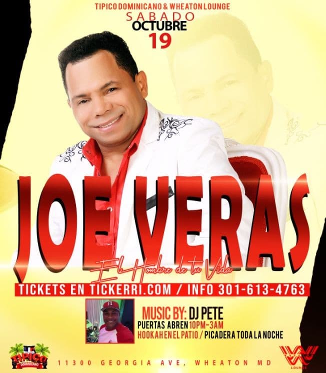 Event - JOE VERAS SABADO OCTUBRE 19 - Silver Spring, Maryland - October 19, 2019 | concert tickets