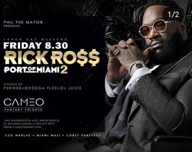 Event - Labor Day Weekend Edition Rick Ross Live At Cameo Nightclub - Miami Beach, Florida - August 30, 2019 | concert tickets