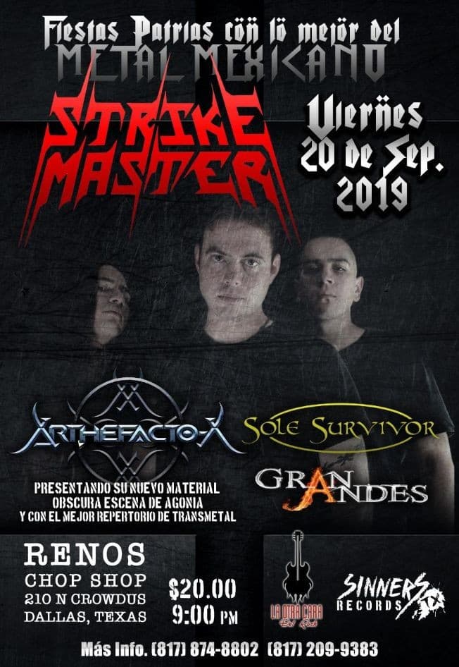 Event - Metal Fest con Strike Master, Arthefacto X, Sole Survivor & Grandes en Dallas,TX - Dallas, Texas - September 20, 2019 | concert tickets