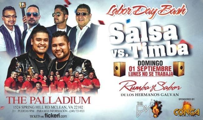 Event - Salsa Vs Timba: Labor Day Bash @ The Palladium - McLean, Virginia - September 1, 2019 | concert tickets
