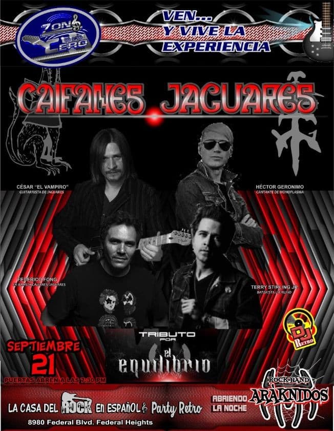 Event - " CAIFANES Y JAGUARES ...Por El Equilibrio, Un Tributo con  El Vampiro y Federico Fong" - Federal Heights, Colorado - 21 de septiembre de 2019 | concert tickets