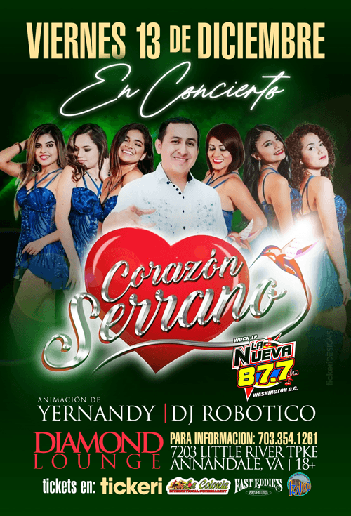 Event - Corazon Serrano - Annandale, Virginia - 13 de diciembre de 2019 | concert tickets