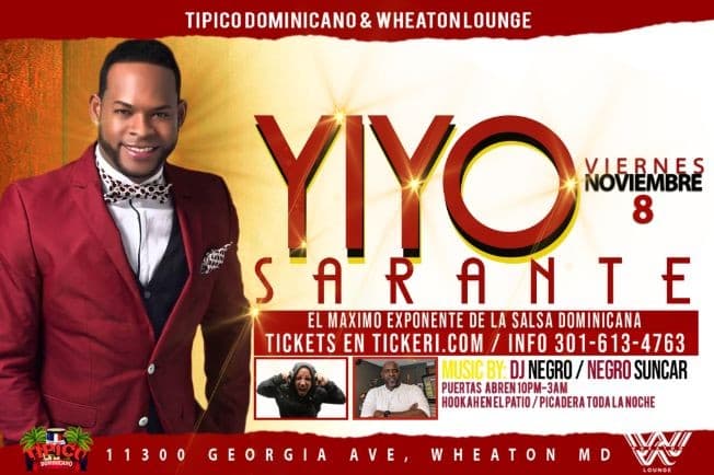 Event - YIYO SARANTE NOVIEMBRE 8 - Silver Spring, Maryland - November 8, 2019 | concert tickets