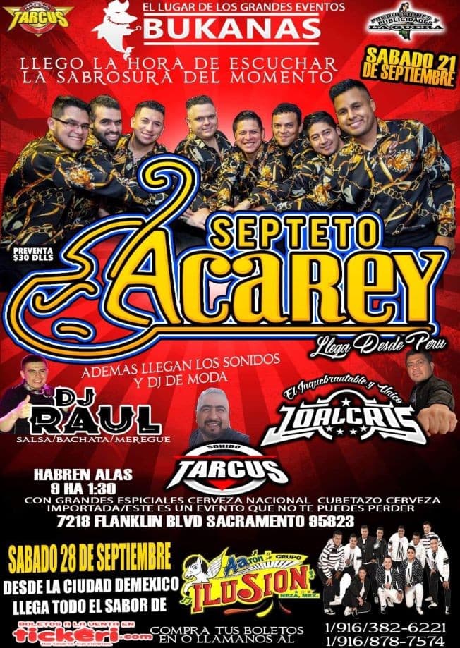 Event - Septeto Acarey En Sacramento, CA - Sacramento, California - September 21, 2019 | concert tickets