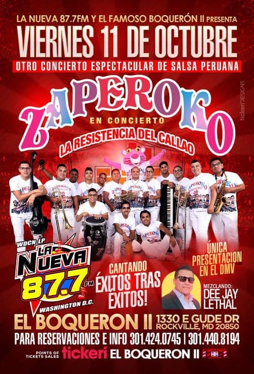 Event - Zaperoko en Maryland - Rockville, Maryland - October 11, 2019 | concert tickets