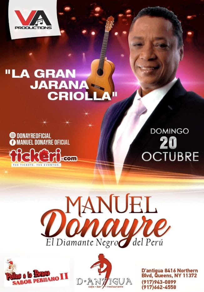 Event - La Gran Jarana Criolla Con Manuel Donayre En Queens,NY - jackson heights, New York - October 20, 2019 | concert tickets