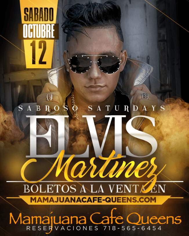 Event - Elvis Martinez en Mamajuana Cafe Queens,NY - Queens, New York - 12 de octubre de 2019 | concert tickets