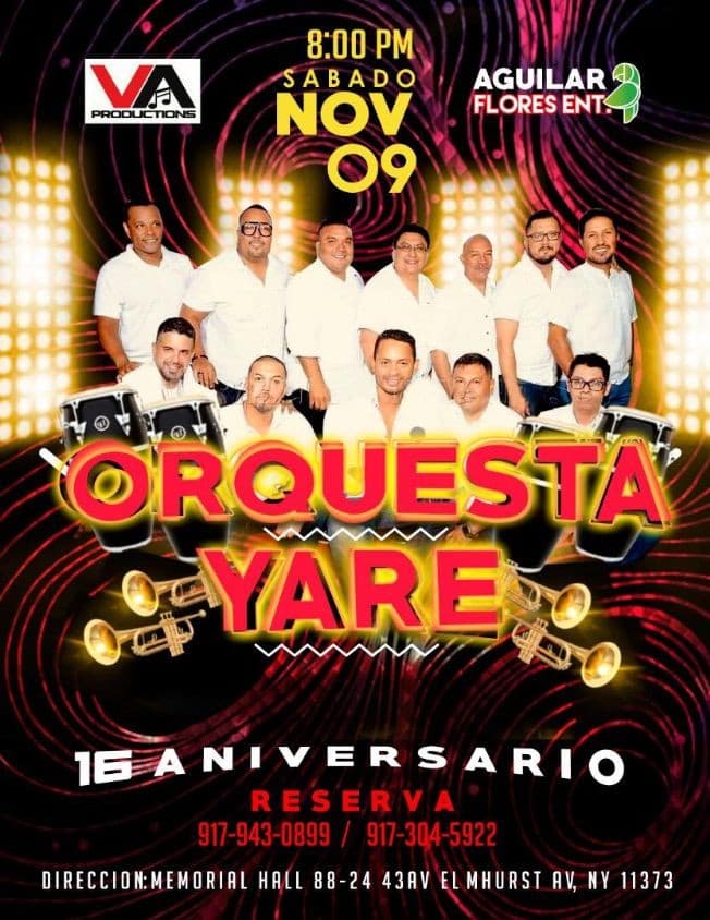 Event - Orquesta Yare - Elmhurst, New York - November 9, 2019 | concert tickets