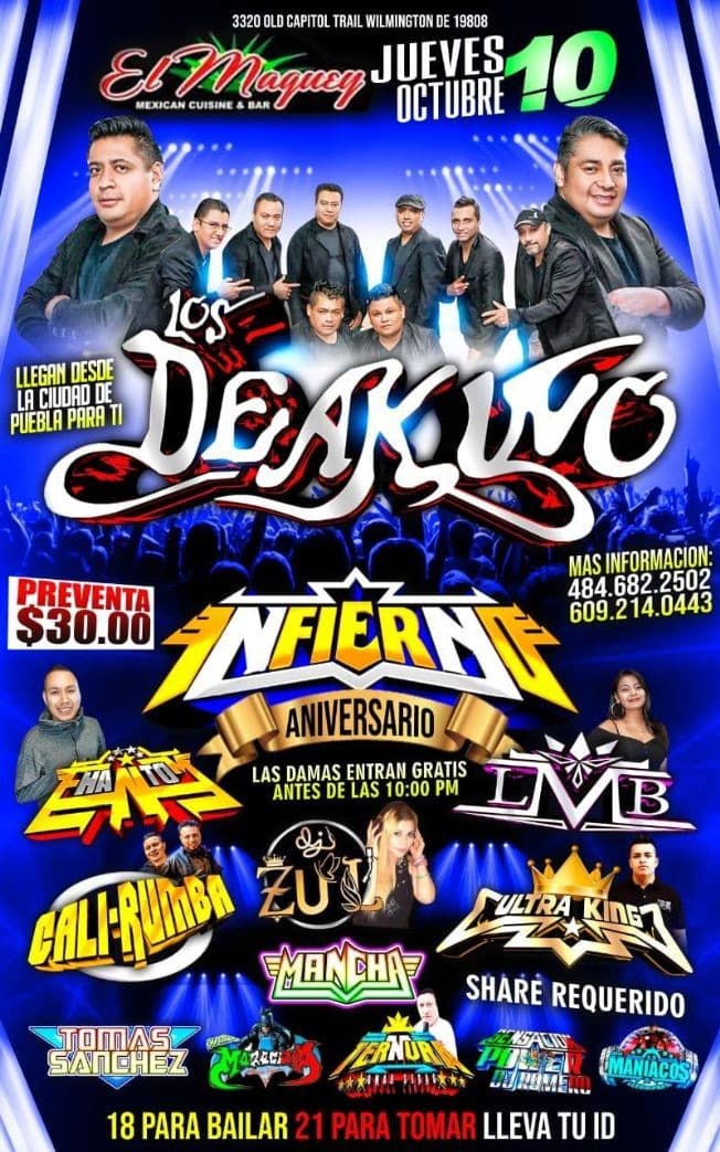 Event - LOS DEAKINO EN MAGUEY - Wilmington, Delaware - October 10, 2019 | concert tickets
