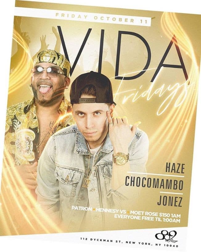 Event - Vida Fridays Columbus Day Weekend Edition At 809 Lounge - New York, New York - October 11, 2019 | concert tickets
