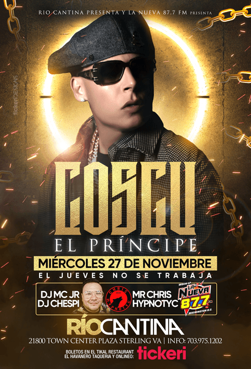 Event - Cosculluela El Principe en Sterling,VA - Sterling, Virginia - November 27, 2019 | concert tickets