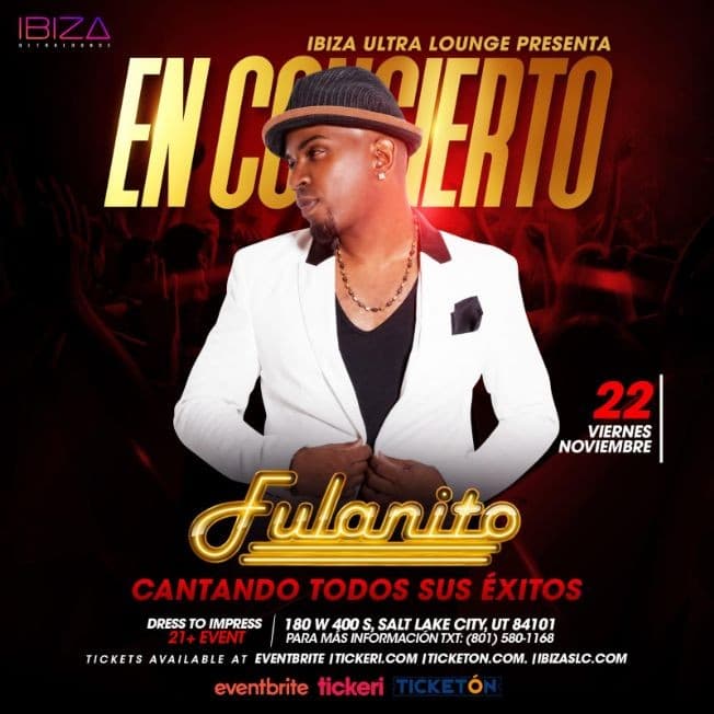 Event - Fulanito En Concierto - Salt Lake City, Utah - 22 de noviembre de 2019 | concert tickets
