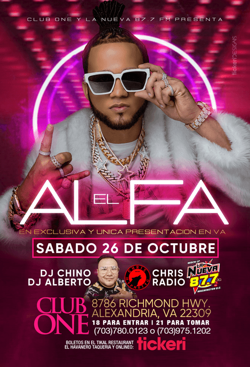 Event - El Alfa en Virginia - Alexandria, Virginia - October 26, 2019 | concert tickets