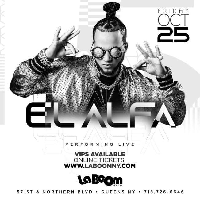 Event - EL ALFA LIVE  PERFORMANCE CONCERT AT  LA BOOM | NEW YORK - Woodside, New York - October 25, 2019 | concert tickets