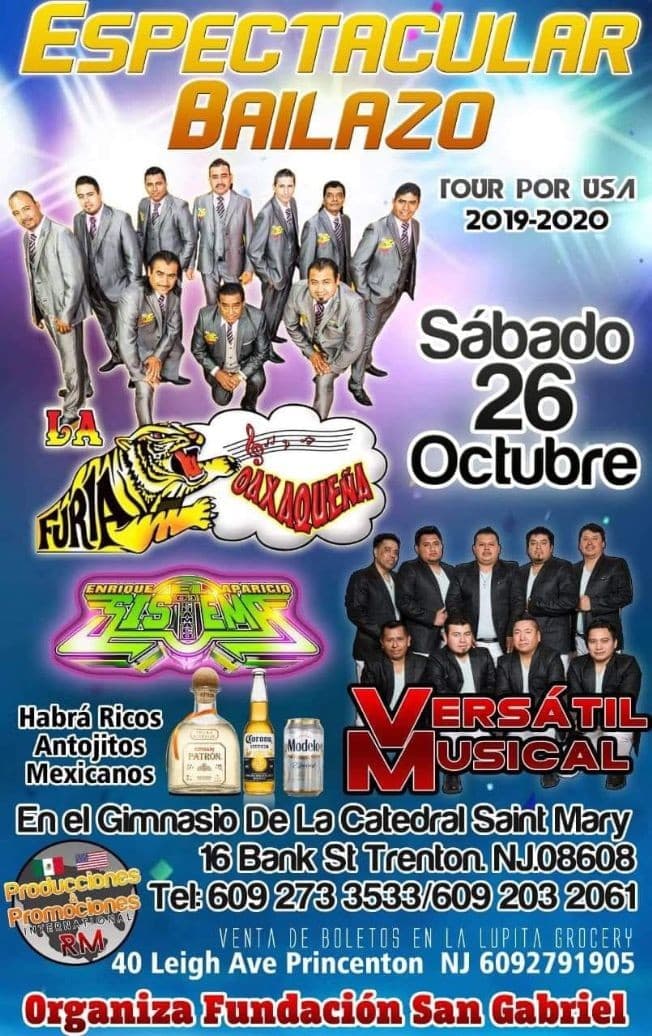 Event - Espectacular Bailazo con La Furia Oaxaqueña En Trenton, NJ - Trenton, New Jersey - October 26, 2019 | concert tickets