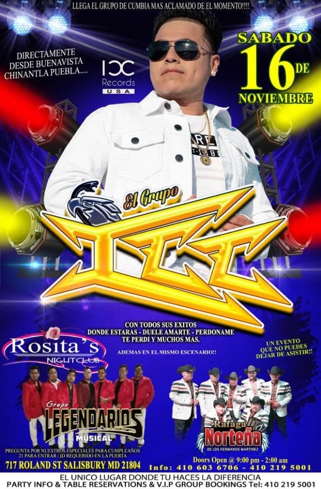 Event - Grupo ICC,Legendarios Musical y Mas En Salisbury,MD - Salisbury, Maryland - November 16, 2019 | concert tickets