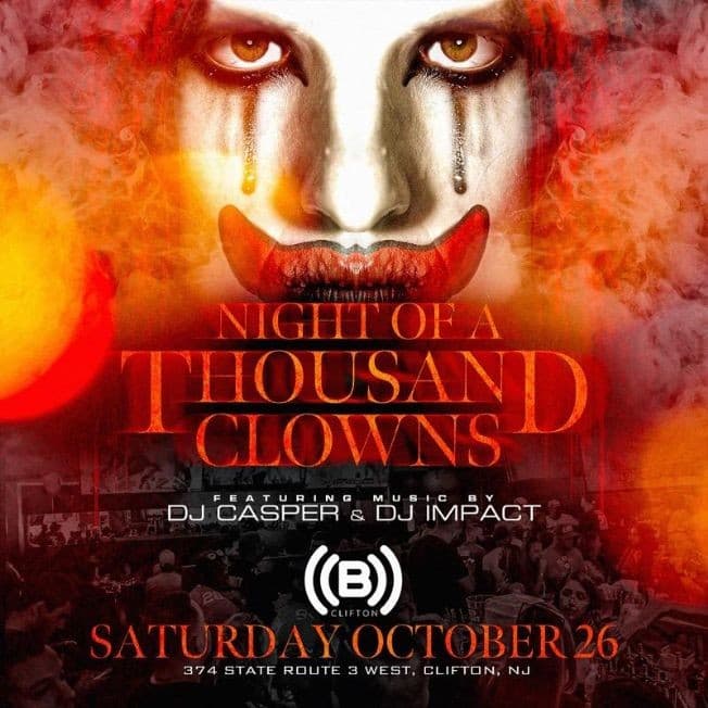 Event - Night Of A Thousand Clowns At Boom Burger - Clifton, New Jersey - October 26, 2019 | concert tickets