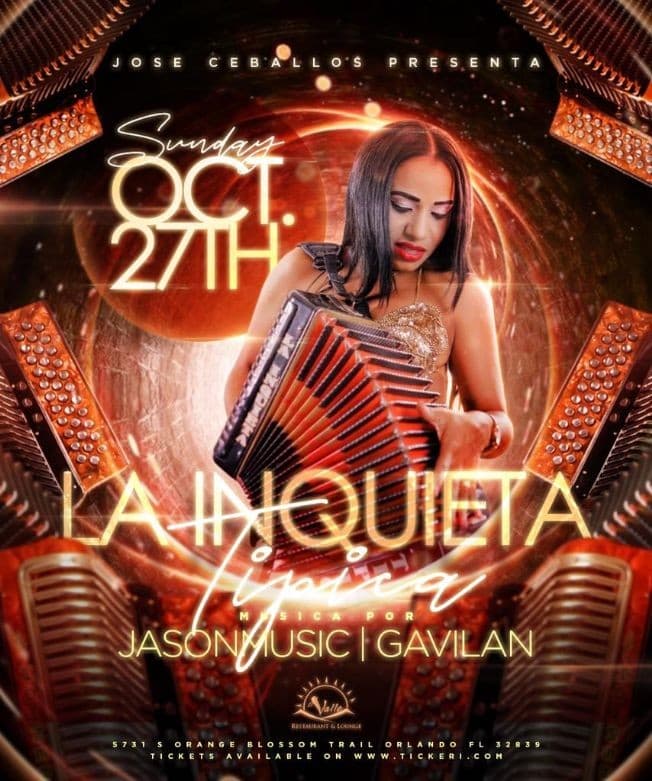 Event - LA INQUIETA TIPICA  In Concert - Orlando, Florida - October 27, 2019 | concert tickets