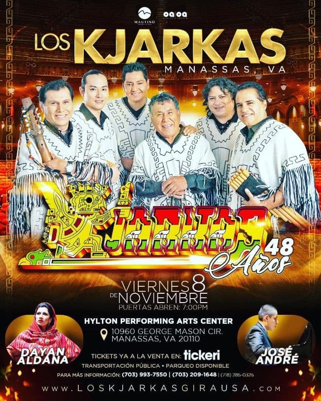 Event - LOS KJARKAS EN VIRGINIA (TEATRO) - Manassas, Virginia - November 8, 2019 | concert tickets