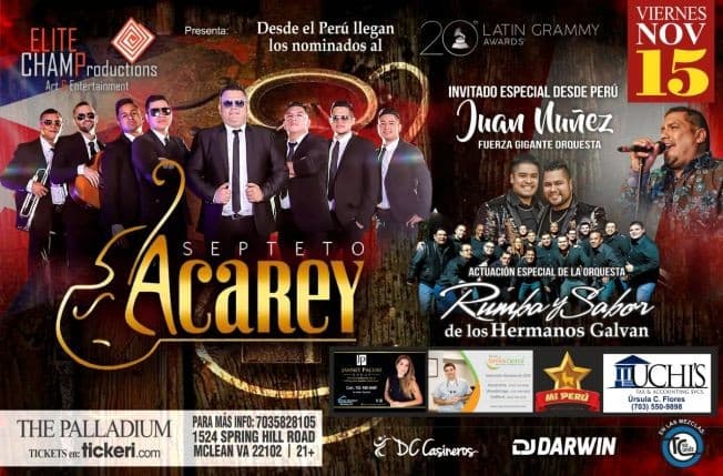 Event - Septeto Acarey en el DMV - McLean, Virginia - November 15, 2019 | concert tickets