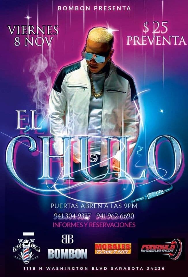 Event - El Chulo - Sarasota, Florida - November 8, 2019 | concert tickets