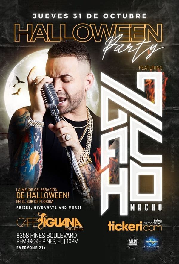 Event - NACHO EN CAFE IGUANA PINES - MIAMI/FORT LAUDERDALE/WEST PALM BEACH - Pembroke Pines, Florida - October 31, 2019 | concert tickets