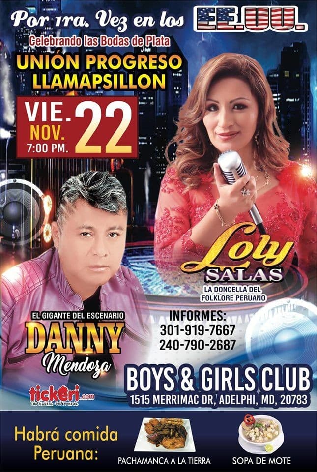 Event - LOLY SALAS Y DANNY MENDOZA - Hyattsville, Maryland - November 22, 2019 | concert tickets