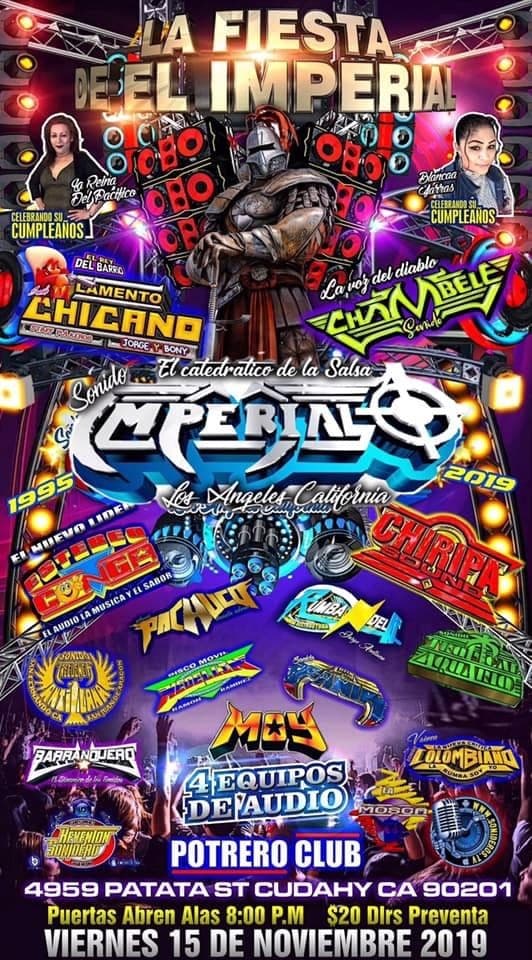 Event - LA FIESTA DEL IMPERIAL - Cudahy, California - November 15, 2019 | concert tickets