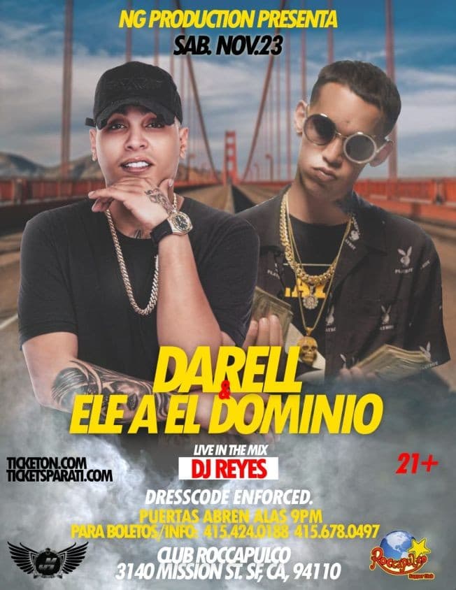 Event - Darell  & Ele A El Dominio En San Francisco,CA - San Francisco, California - November 23, 2019 | concert tickets