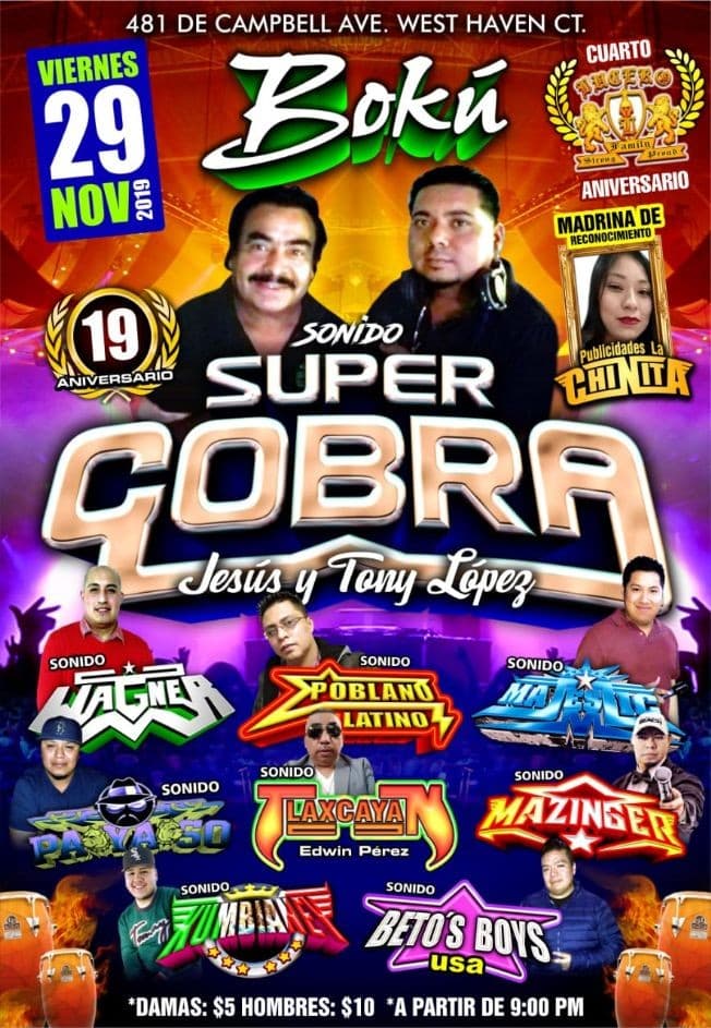 Event - Sonido Super Cobra y Mas En West Haven,CT - West Haven, Connecticut - 29 de noviembre de 2019 | concert tickets