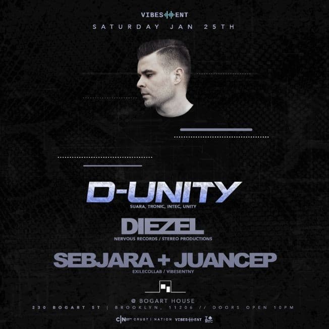 Event - D-UNITY @Bogart House - Brooklyn, New York - January 25, 2020 | concert tickets