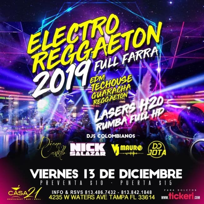 Event - Electro Reggaeton 2019 Full Farra en Tampa,FL - Tampa, Florida - December 13, 2019 | concert tickets