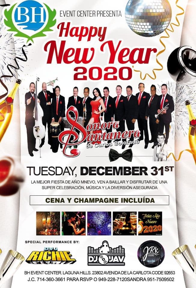 Event - Happy New Year 2020 Con Sonora Santanera y Mas En Laguna Hills,CA - Laguna Hills, California - December 31, 2019 | concert tickets