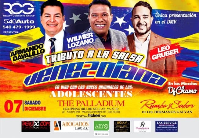 Event - Tributo a La Salsa Venezolana: Wilmer Lozano, Armando Davalillo & Leo Gruber - McLean, Virginia - December 7, 2019 | concert tickets