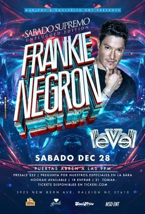 Event - Frankie Negron - Raleigh, North Carolina - December 28, 2019 | concert tickets