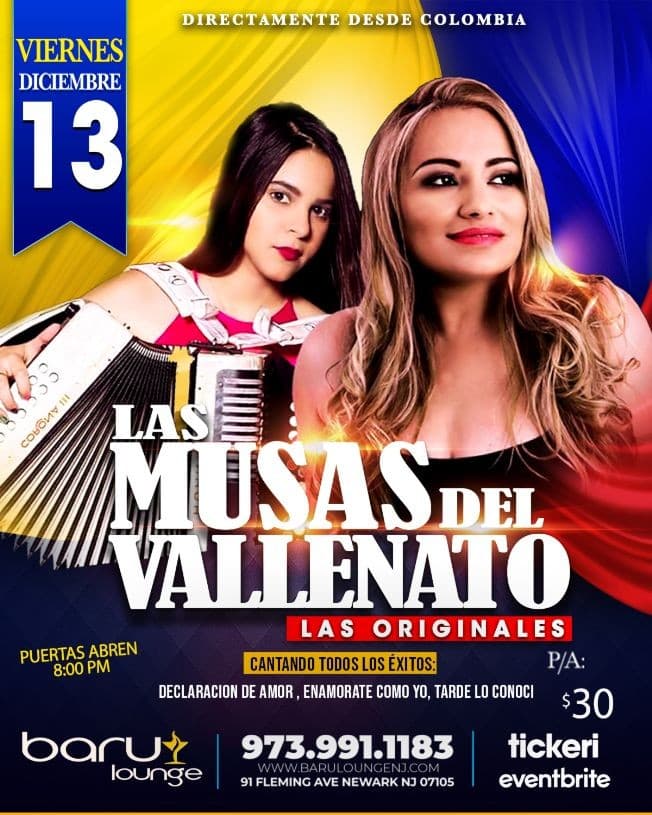 Event - LAS MUSAS DEL VALLENATO - Newark, New Jersey - December 13, 2019 | concert tickets