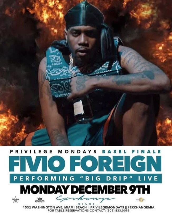 Event - Art Basel Weekend Finale Fivio Foreign Live At Exchange Miami - Miami Beach, Florida - December 9, 2019 | concert tickets
