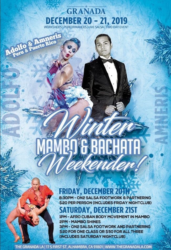 Event - Winter Mambo & Bachata Weekender - Live Music, Workshops & Performances - Alhambra, California - December 20, 2019 | concert tickets