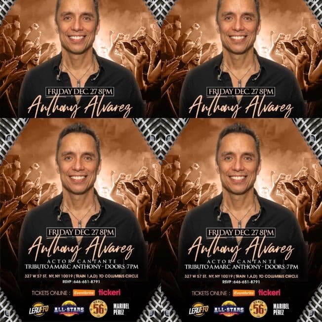 Event - MARC ANTHONY EL TRIBUTO BY ANTHONY ALVAREZ - New York, New York - December 27, 2019 | concert tickets