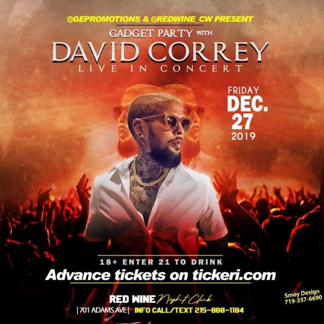 Event - GADGET PARTY w/ DAVID CORREY LIVE IN CONCERT - Philadelphia, Pennsylvania - December 27, 2019 | concert tickets