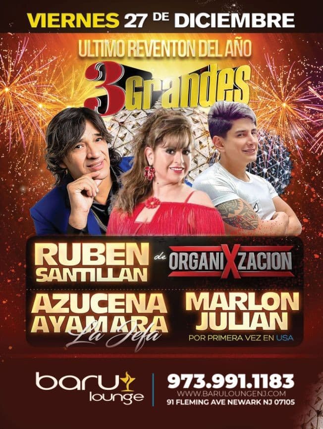 Event - RUBEN SANTILLAN - AZUCENA AYMARA - MARLON JULIAN - Newark, New Jersey - December 27, 2019 | concert tickets